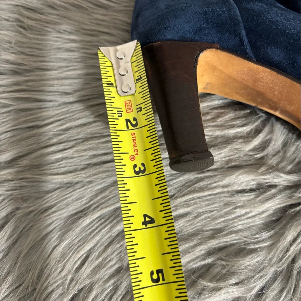 Vintage 70s Blue Suede Knee-High Women’s Boots
